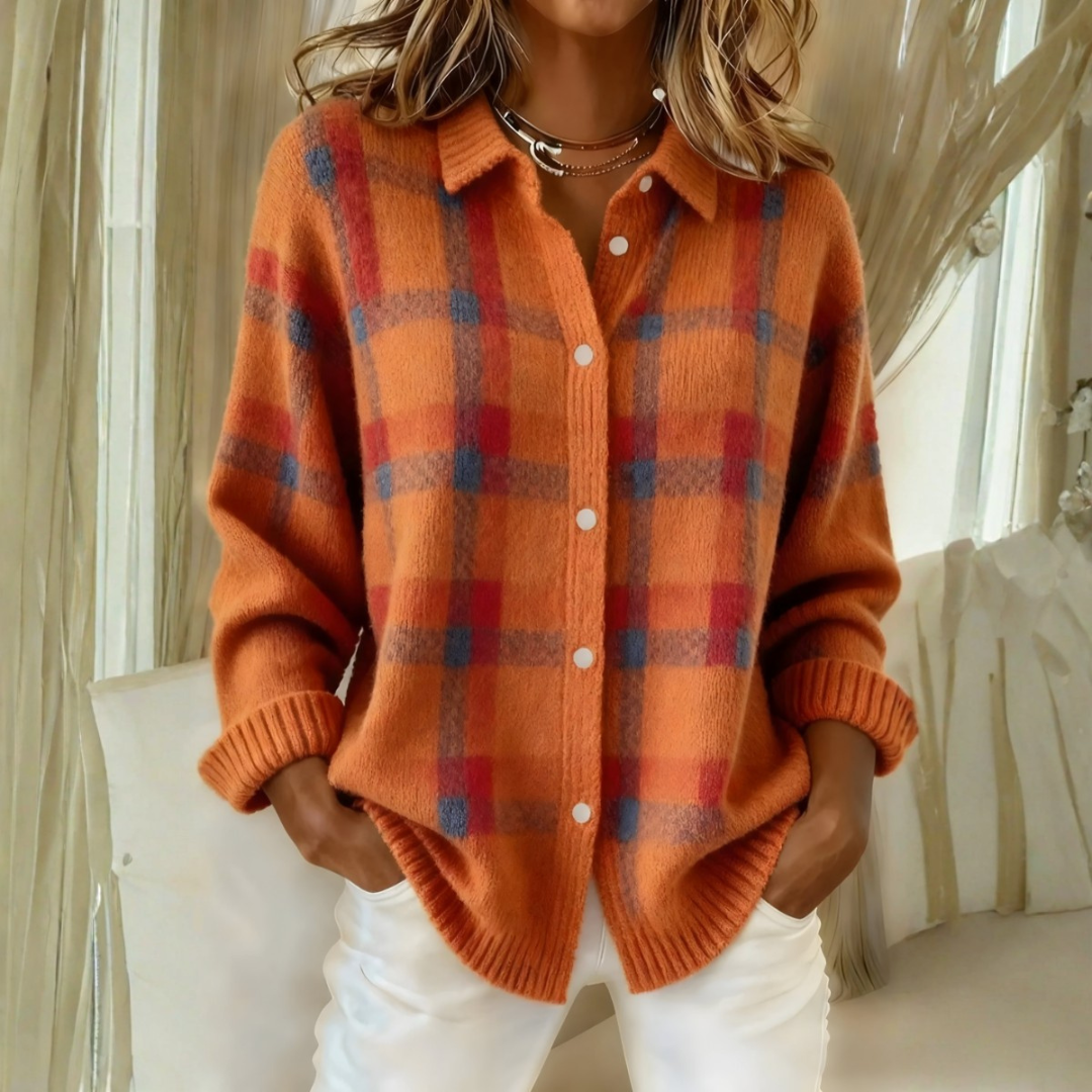Chaqueta de punto de cuadros Olivia — vista 1