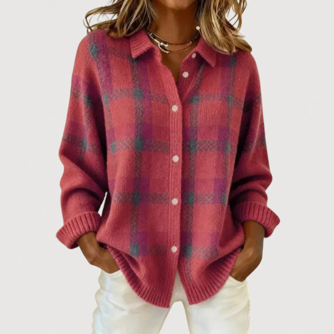 Chaqueta de punto de cuadros Lucia — vista 1