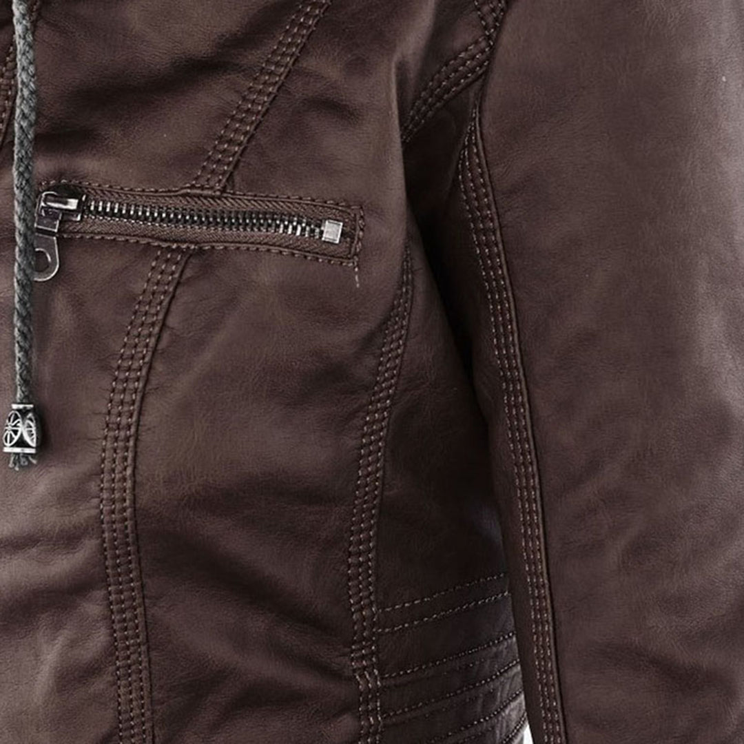 Chaqueta de piel Elsa — Marrón oscuro — vista 5