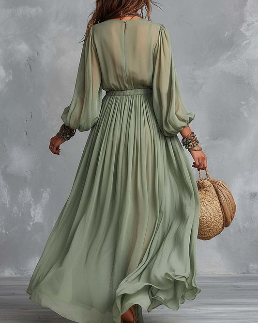 Vestido largo bordado Elodia — vista 2