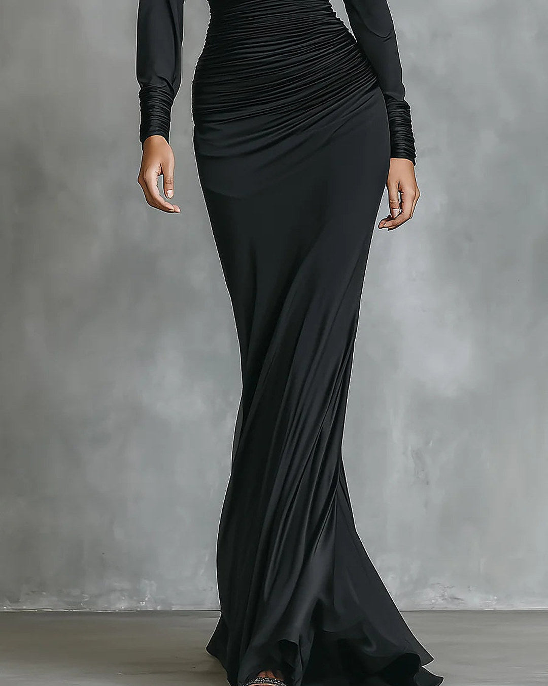 Vestido largo drapeado Celina — vista 3