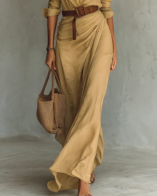 Vestido largo camisero Camilla — vista 2