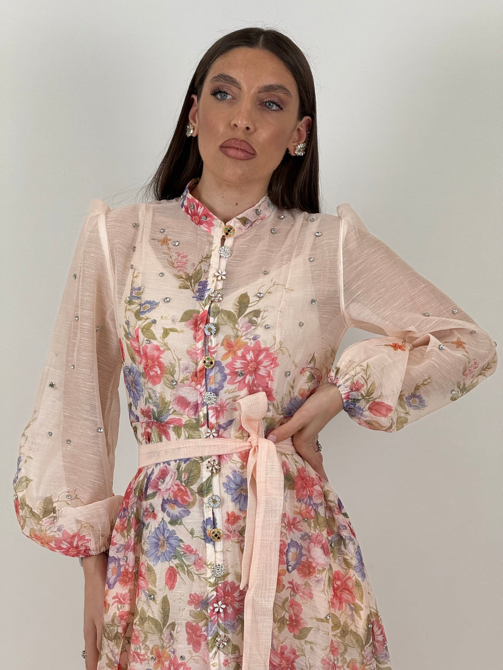 Vestido largo floral Daniela