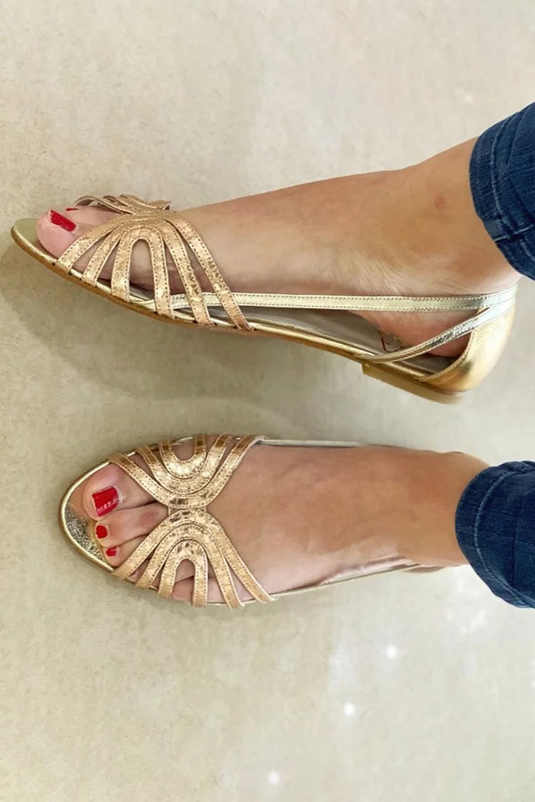 Sandalias planas doradas Éléonore