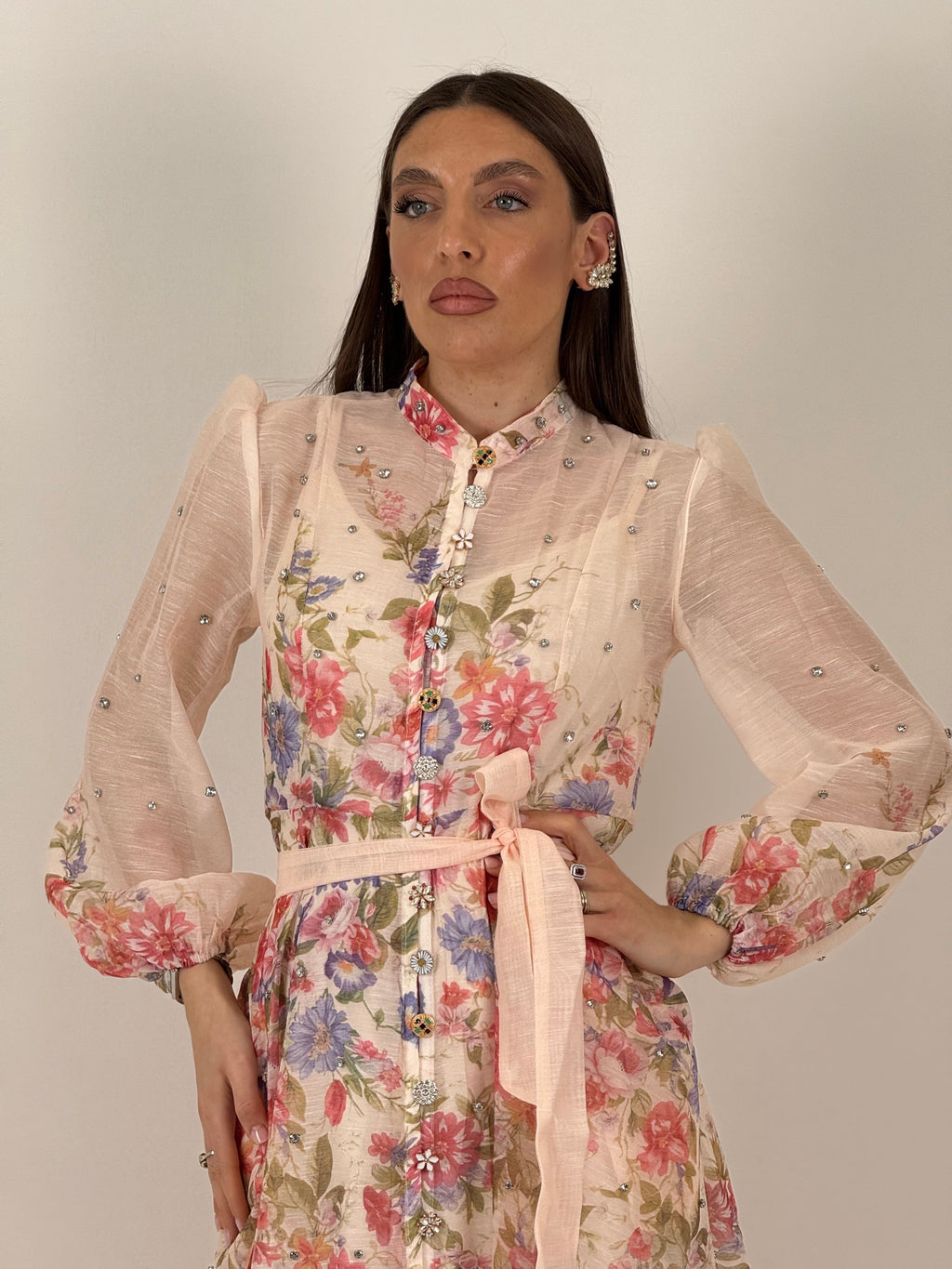 Vestido largo floral Daniela