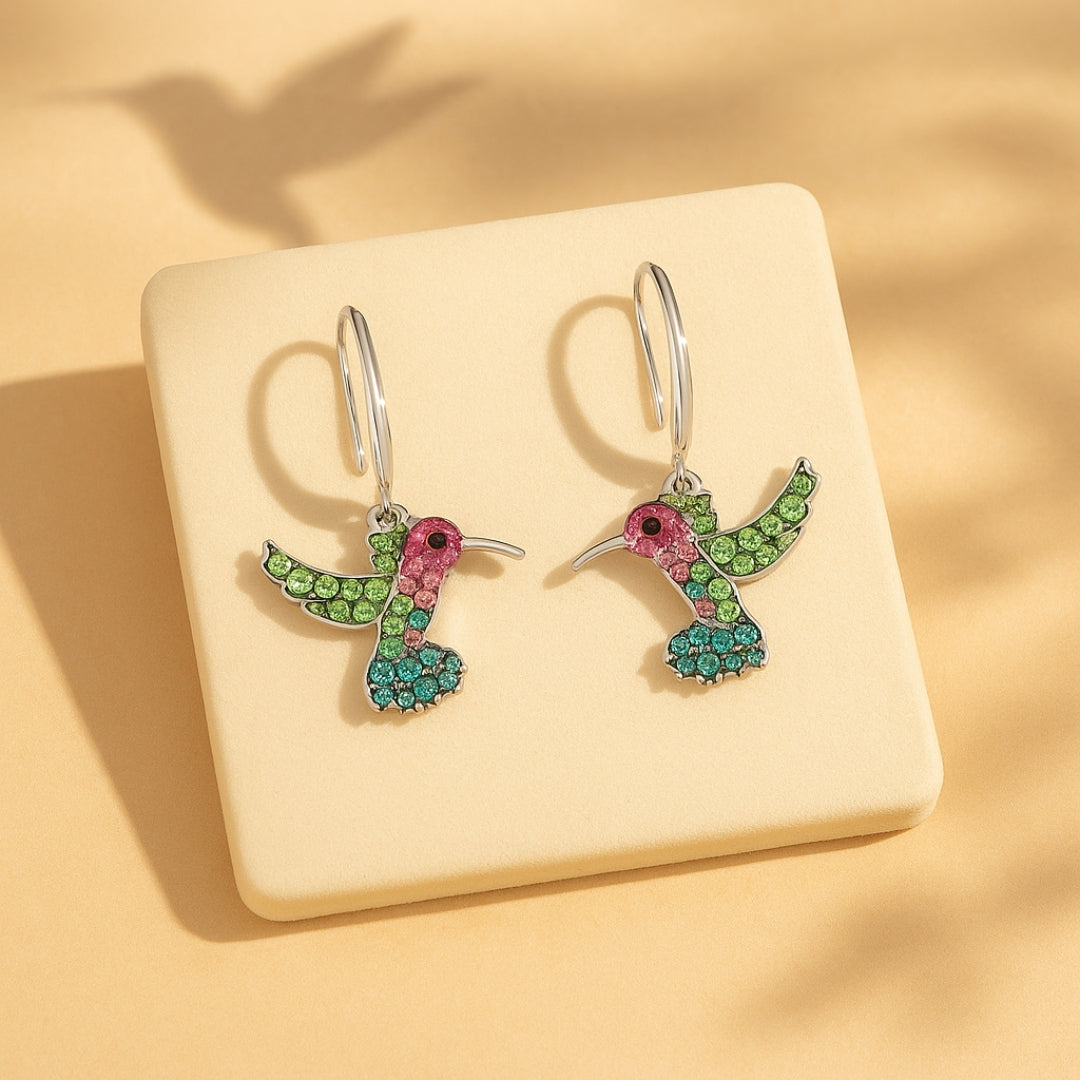 Pendientes de colibrí colorido