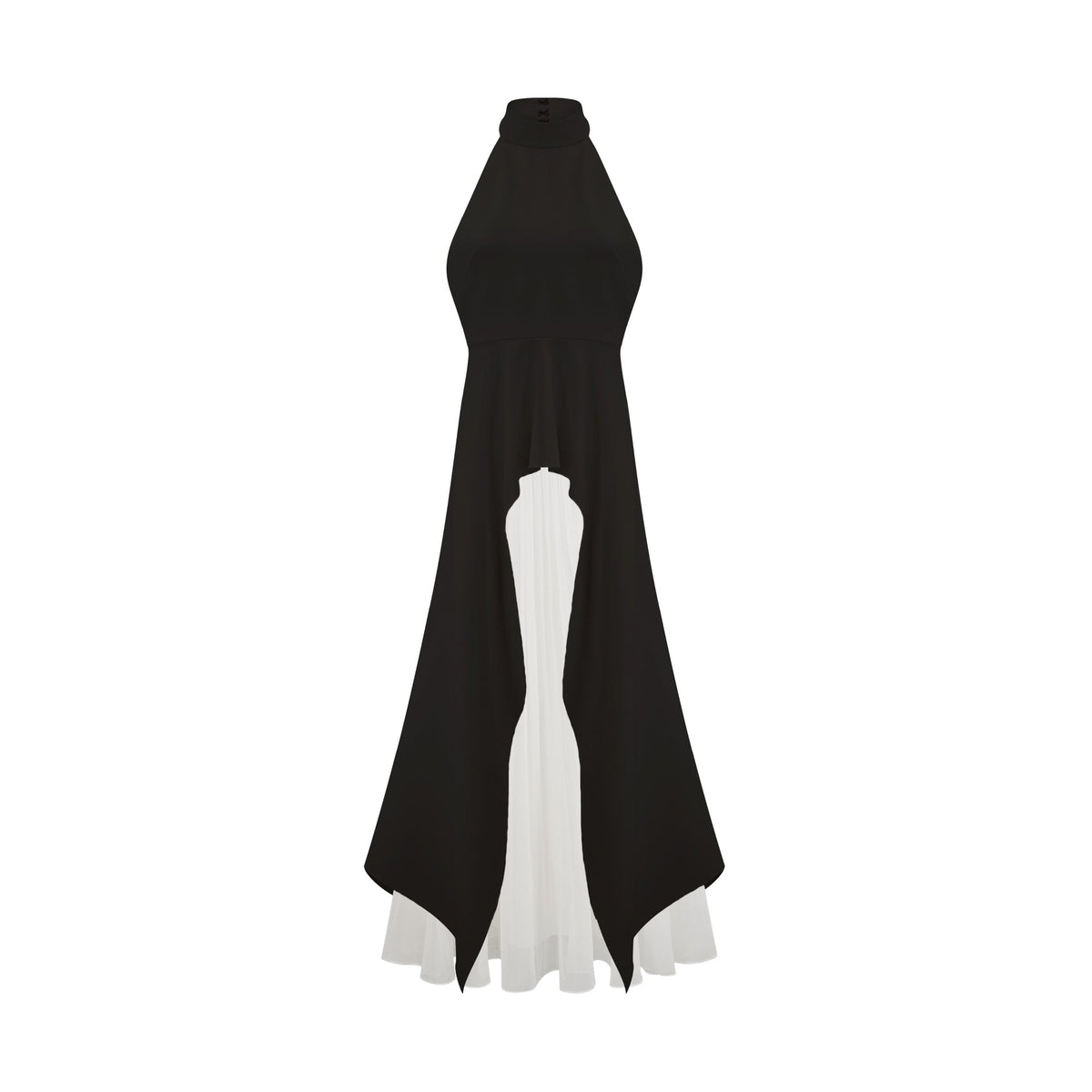 Vestido largo con cuello halter y capas de Inés — vista 3