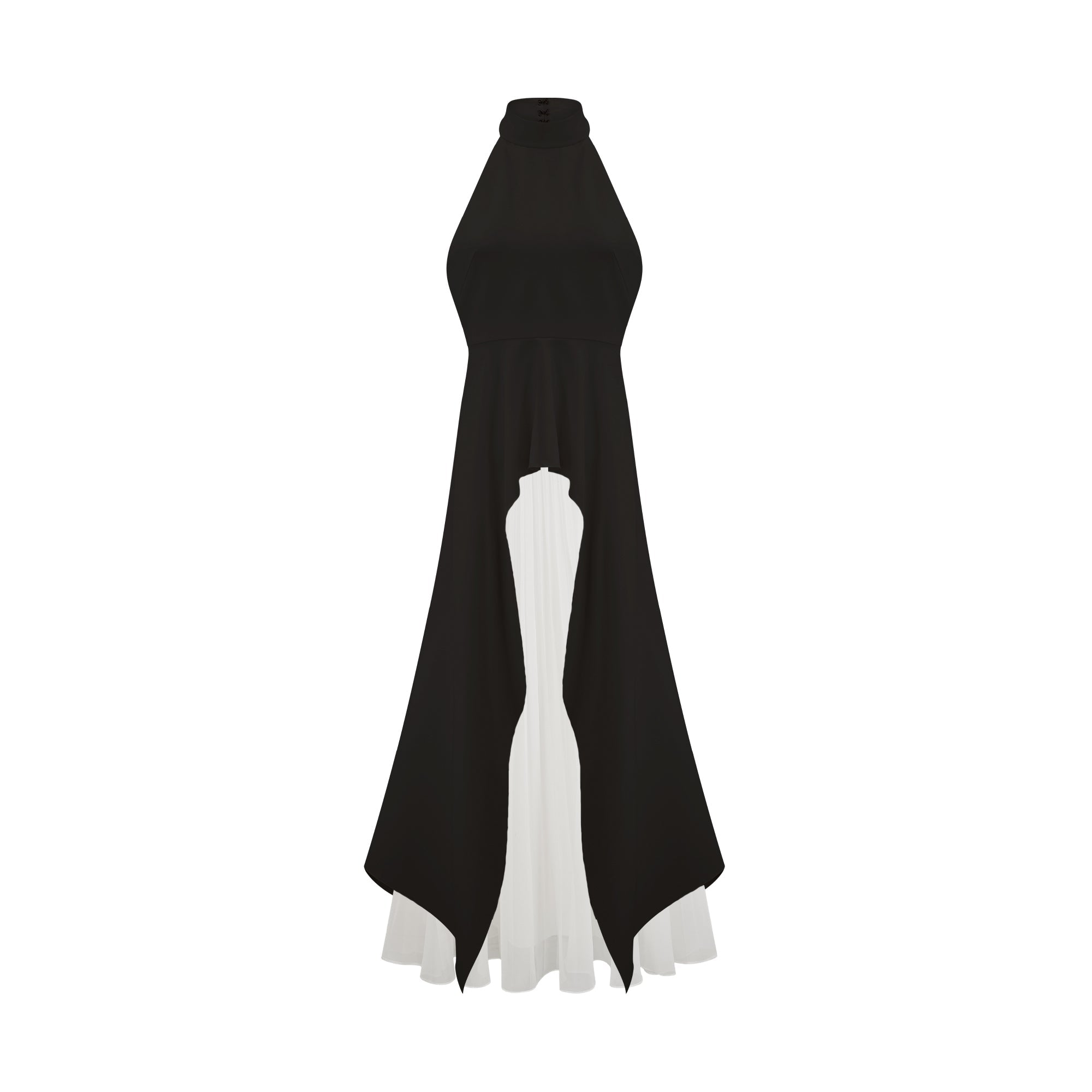 Vestido largo con cuello halter y capas de Inés — vista 3