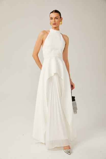 Vestido largo con cuello halter y capas de Inés — vista 8