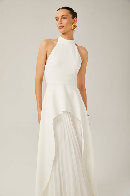 Vestido largo con cuello halter y capas de Inés — vista 11