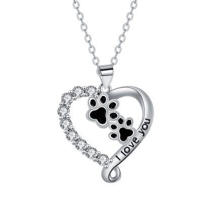 Collar de corazón con huella