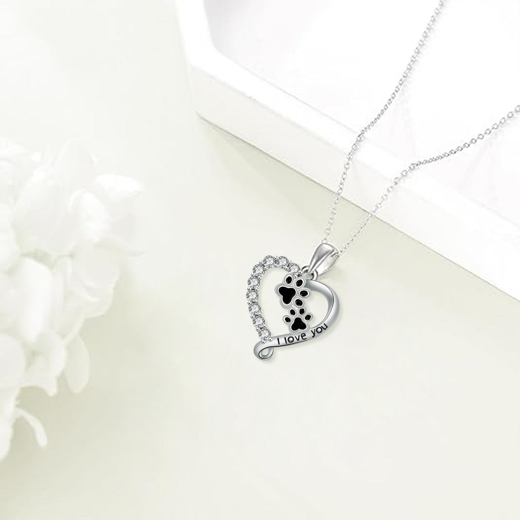 Collar de corazón con huella
