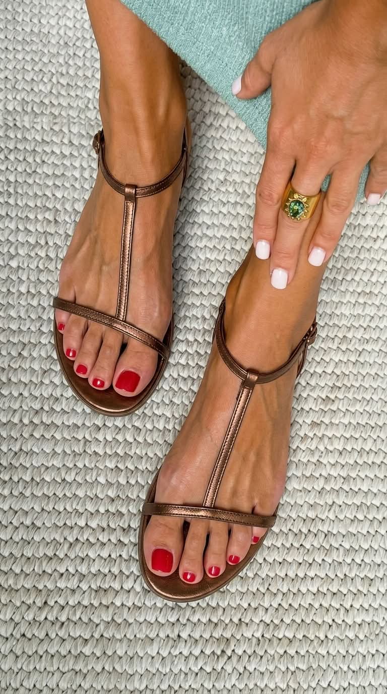 Sandalias planas doradas Bianca