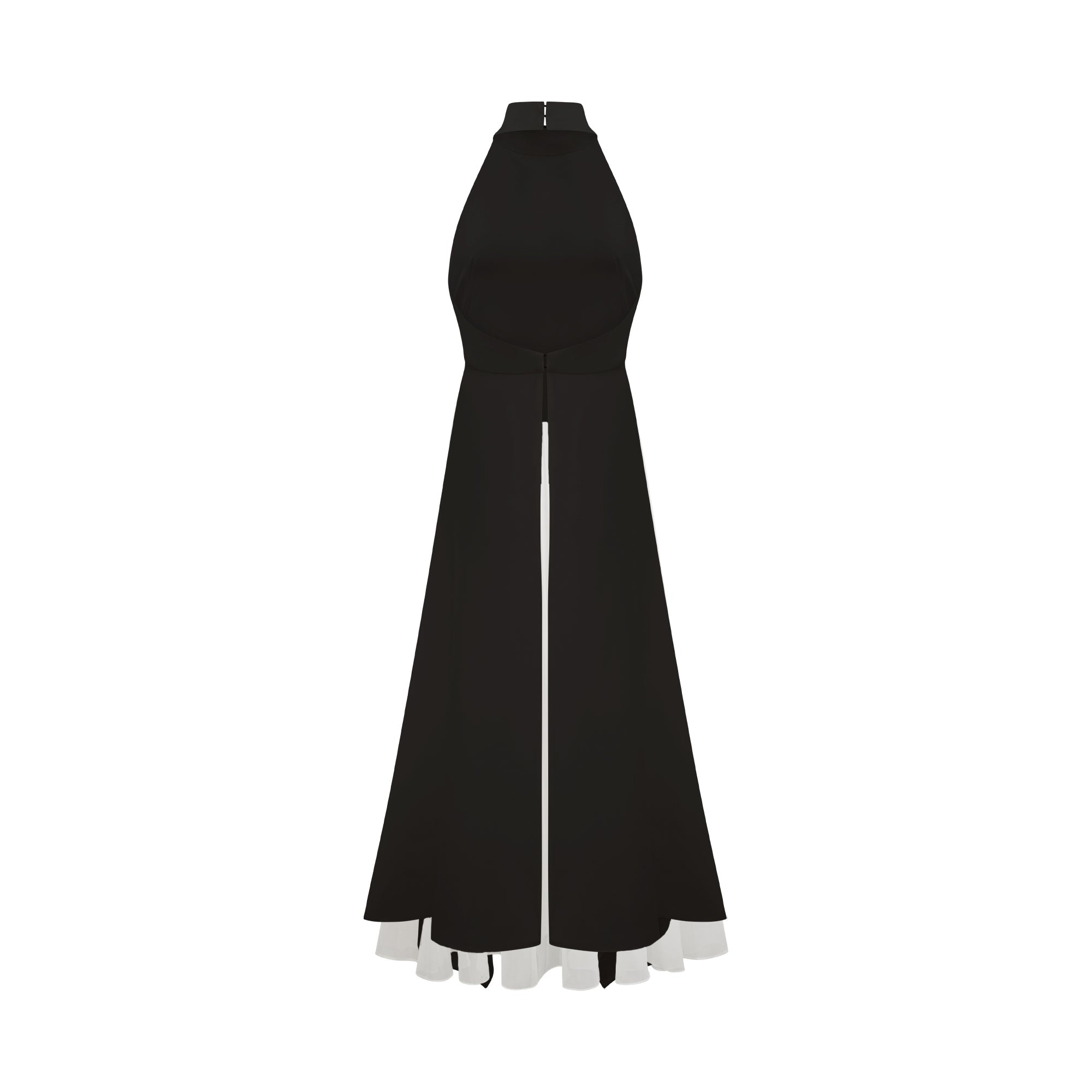 Vestido largo con cuello halter y capas de Inés