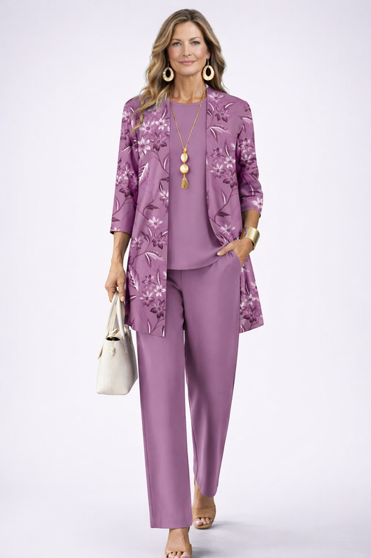 Paolina | Conjunto de mujer 3 piezas morado