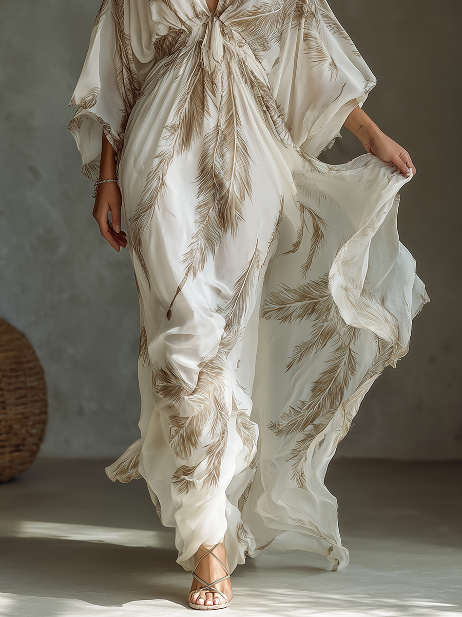 Vestido largo de gasa con estampado | Arancha
