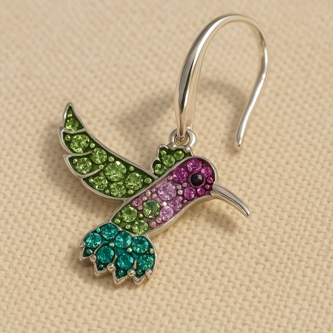 Pendientes de colibrí colorido