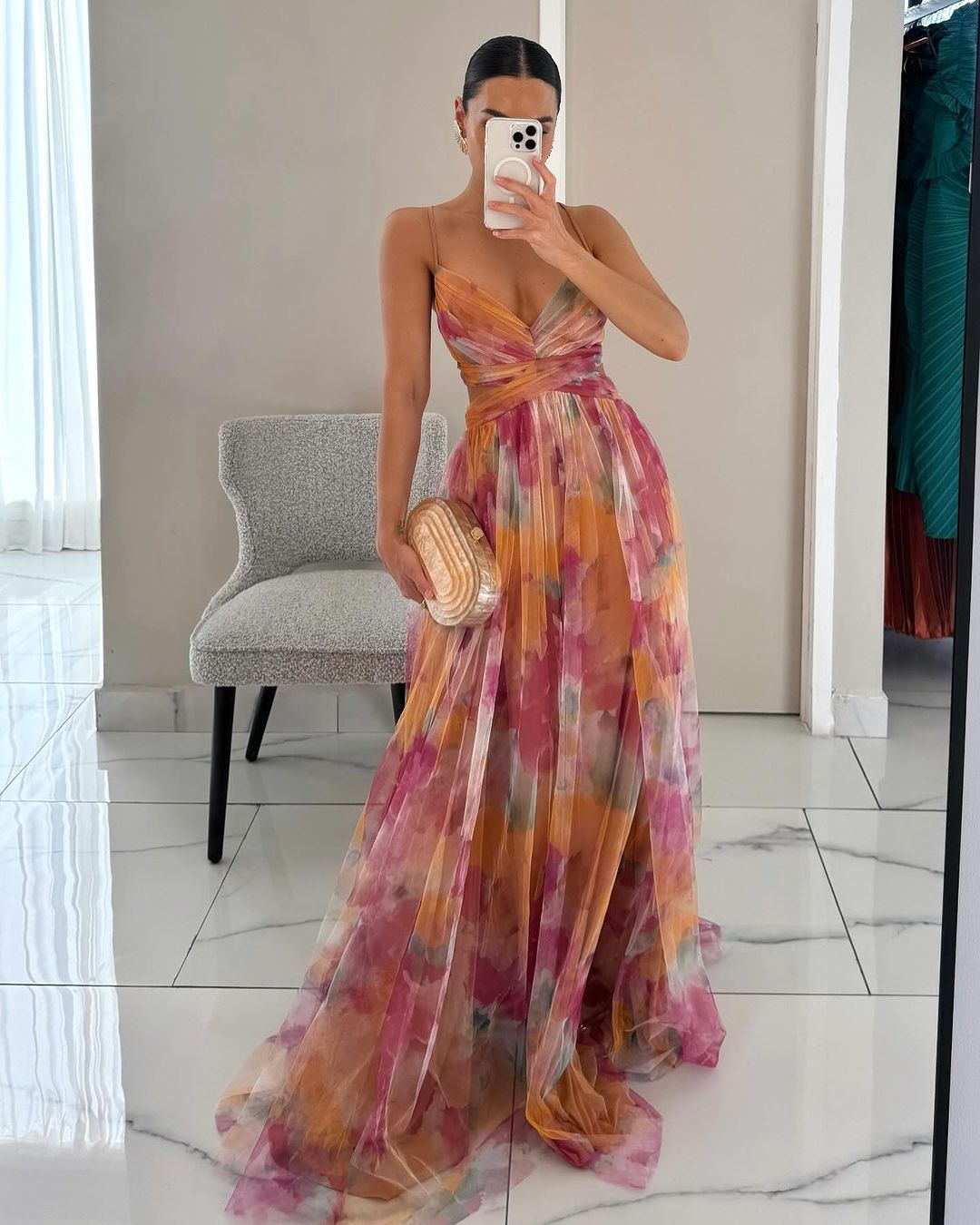 Vestido largo floral Giselle