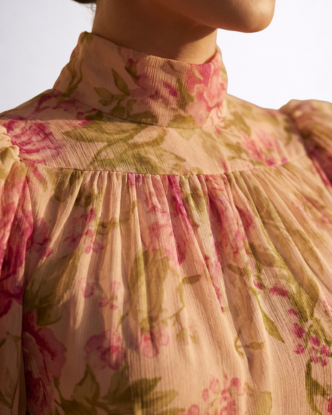 Rosario | Vestido largo floral en gasa