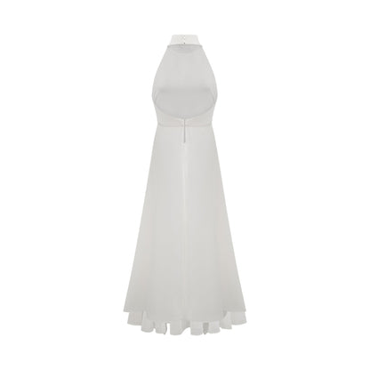 Vestido largo con cuello halter y capas de Inés — vista 13