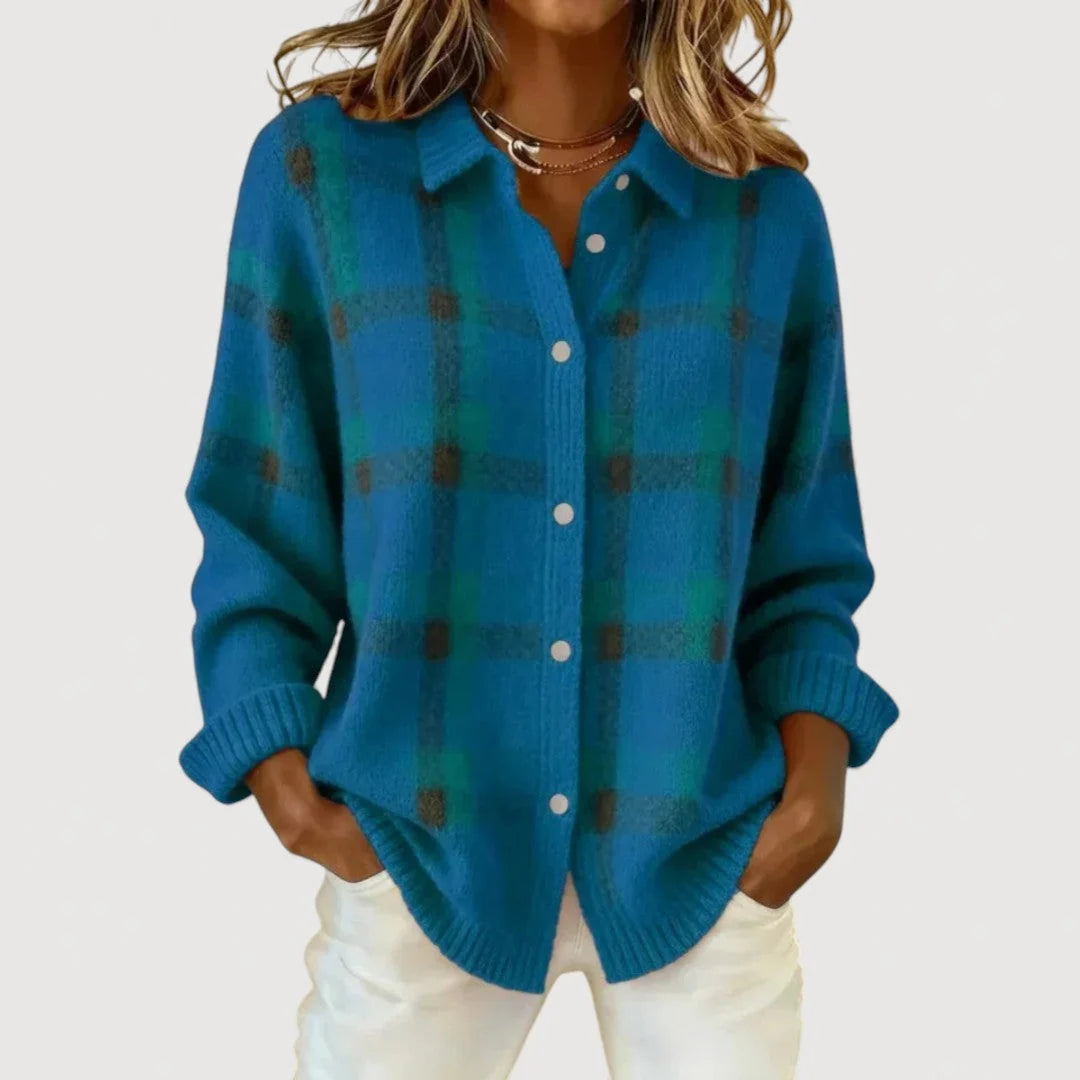 Chaqueta de punto de cuadros Clara — vista 1