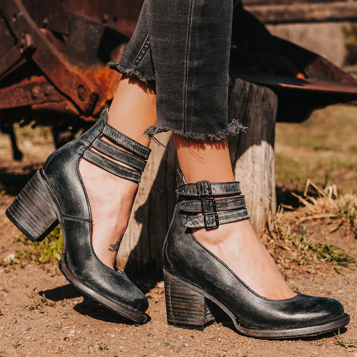 Tacones de cuero Mirella