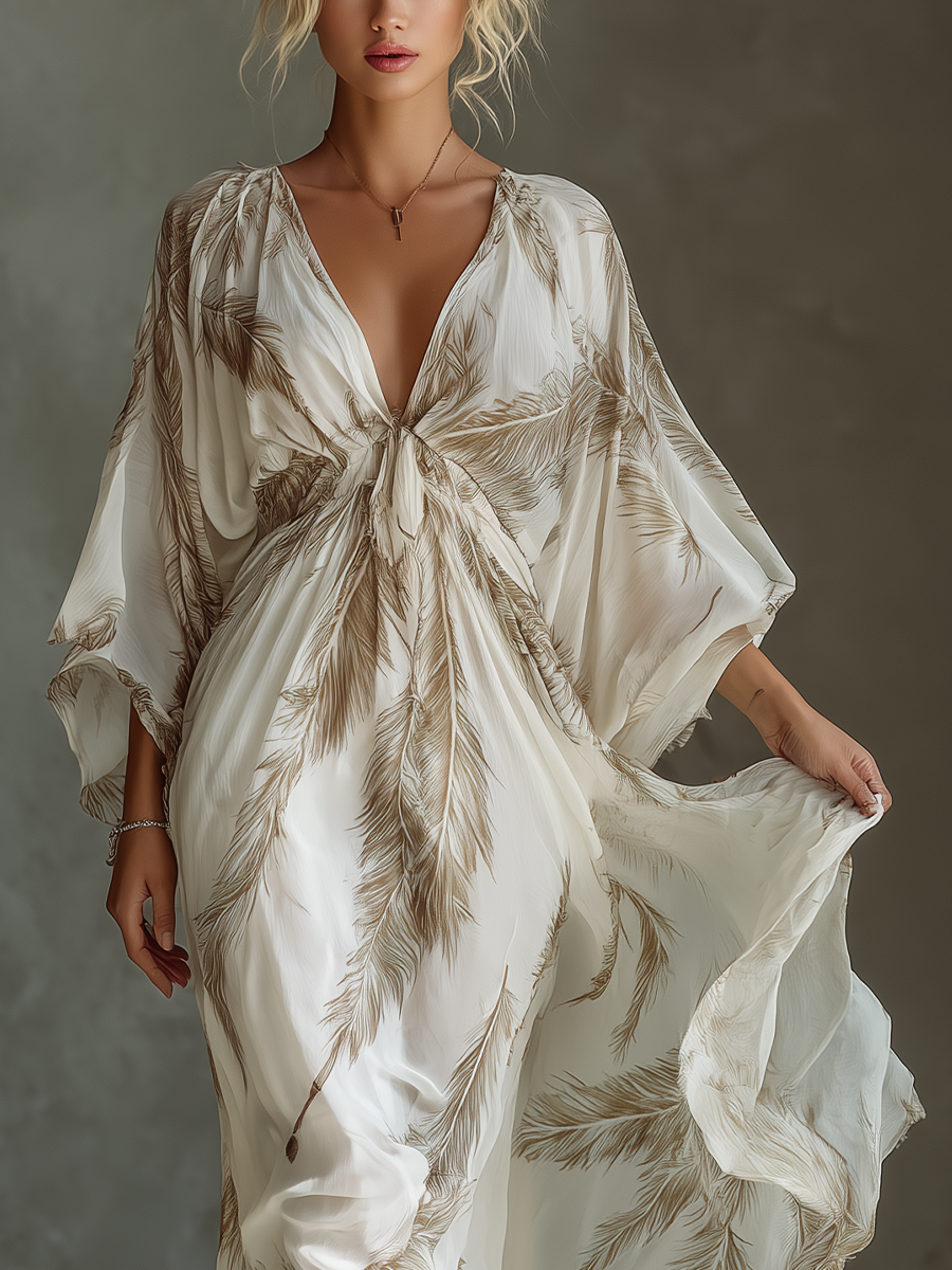 Vestido largo de gasa con estampado | Arancha