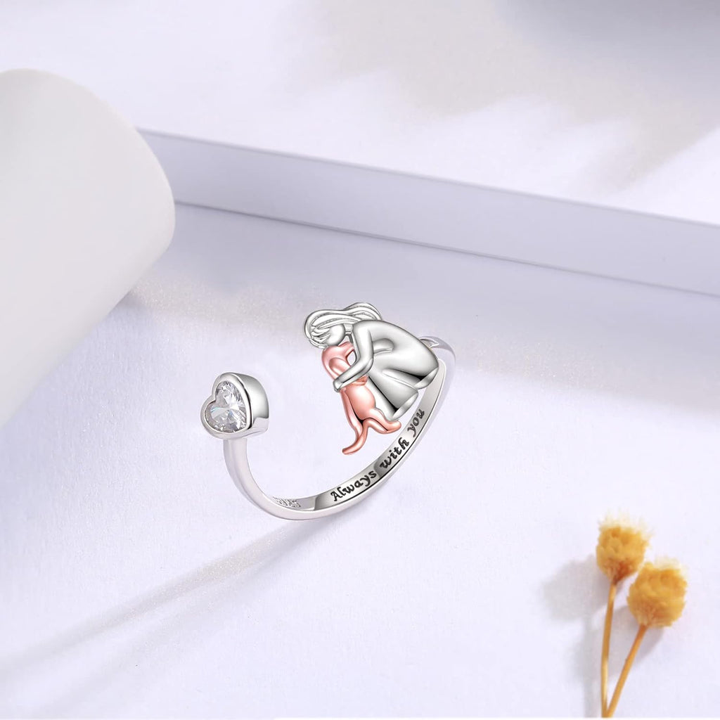 Anillo para amantes de perros en plata de ley