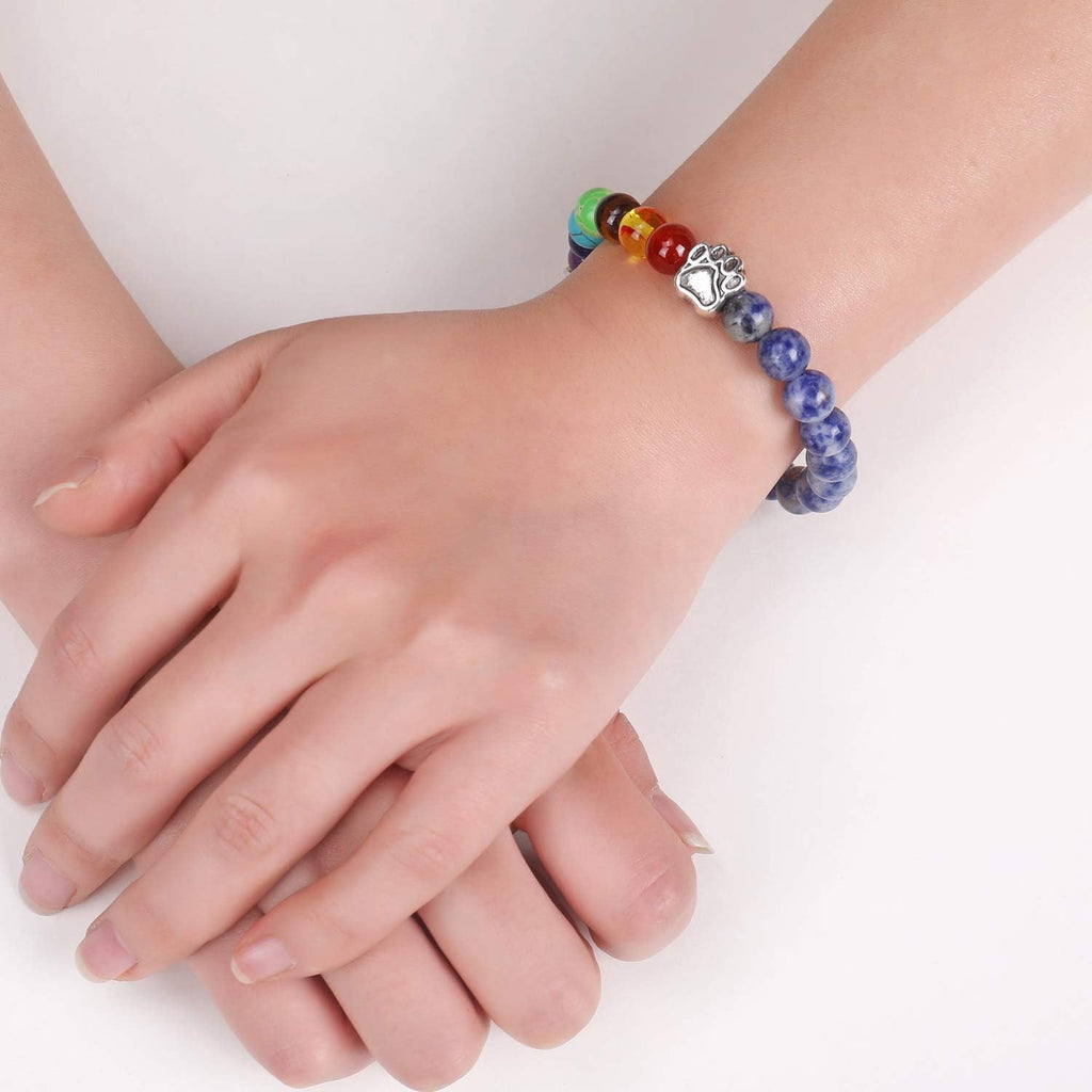 Pulsera de chakras conmemorativa arcoíris