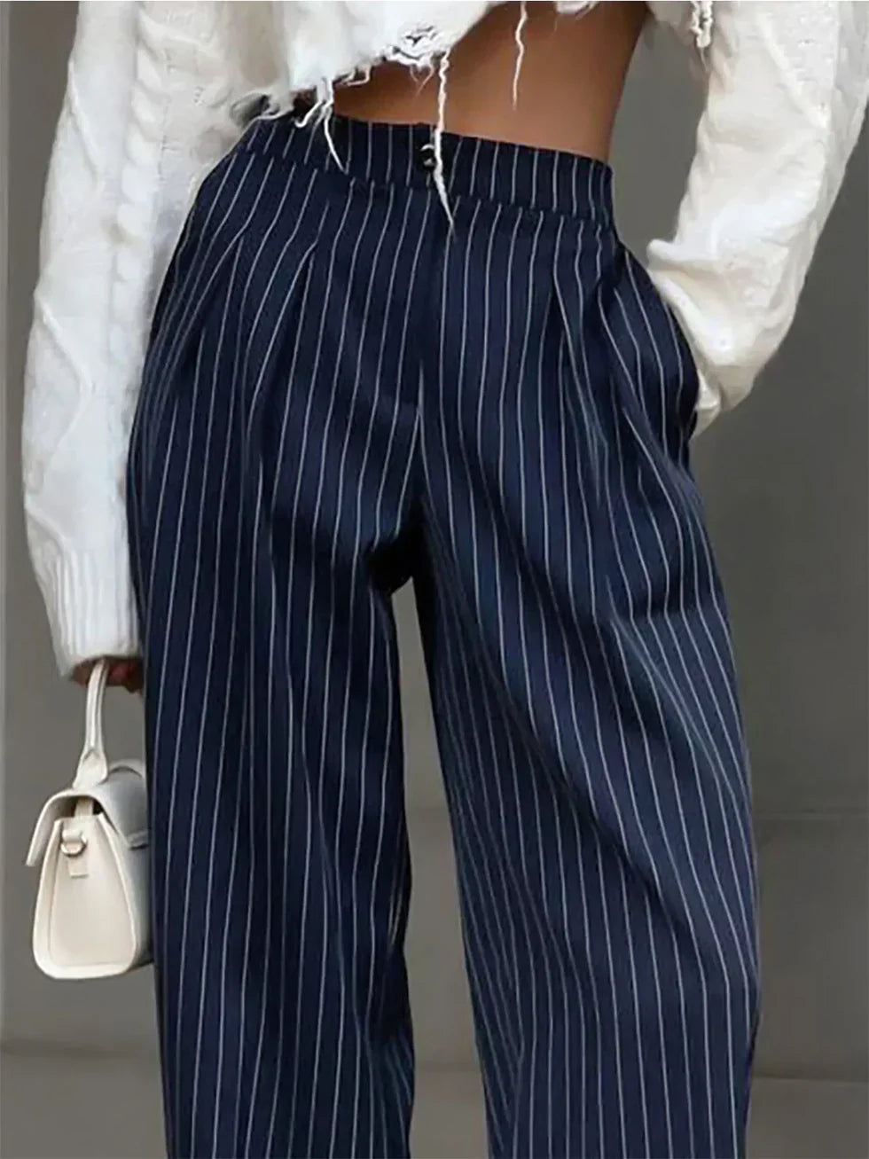 Pantalón ancho a rayas Mar