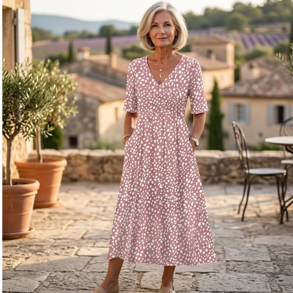 Vestido midi de lunares Luna â€” vista 2
