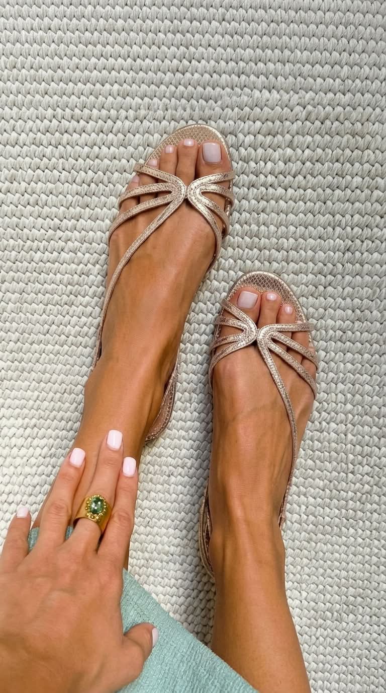 Sandalias planas doradas Camille