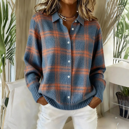 Chaqueta de punto de cuadros Grazia — vista 1