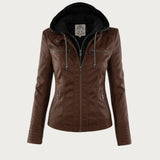 Chaqueta de piel Elsa — Marrón oscuro — vista 1