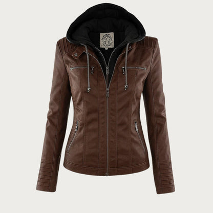 Chaqueta de piel Elsa — Marrón oscuro — vista 1