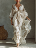 Vestido largo de gasa con estampado | Arancha