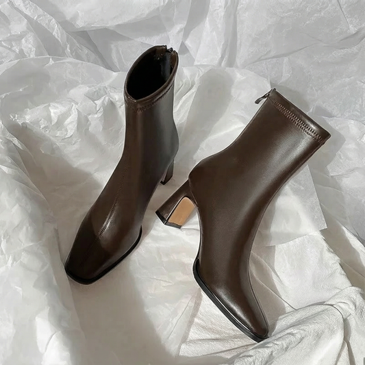 Ermelinda | Botines de tacón estilizado con cremallera