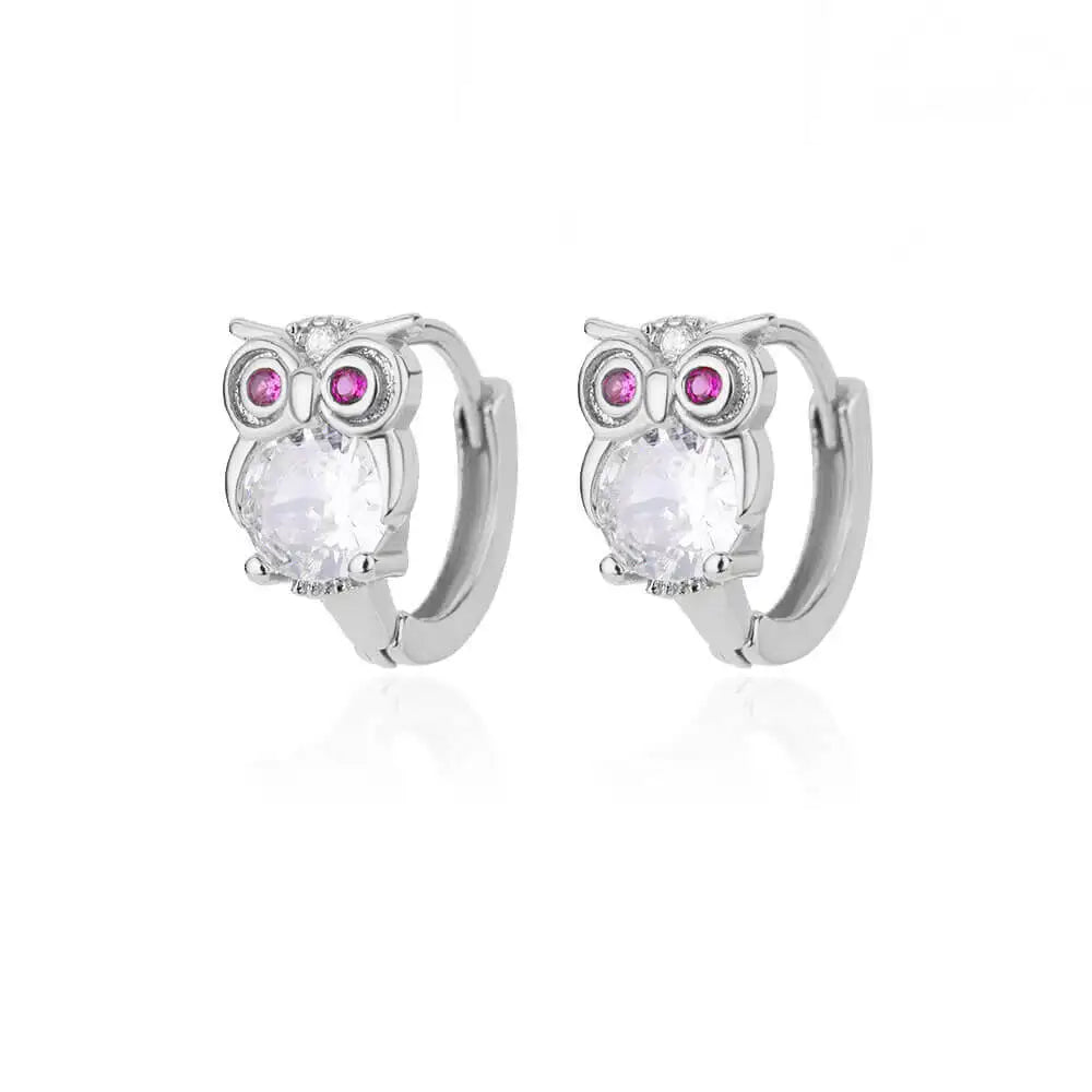 Pendientes de aro de animales en cristal