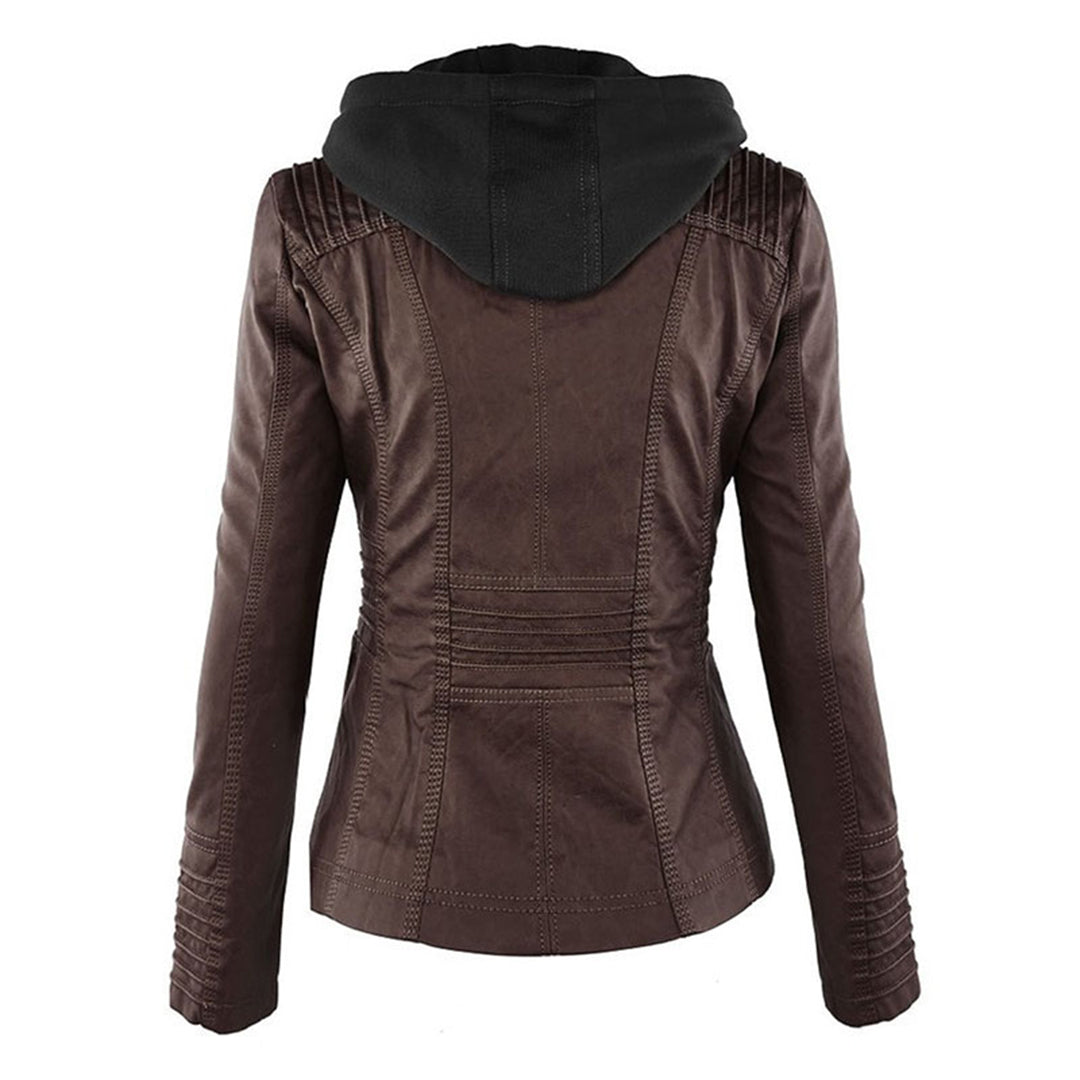 Chaqueta de piel Elsa — Marrón oscuro — vista 3