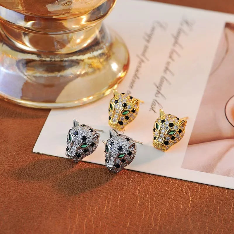 Pendientes de cristal leopardo