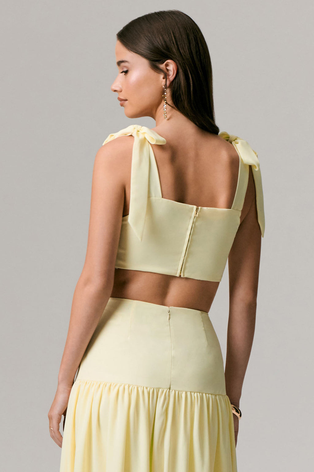 Elodie | Crop Top de Tirantes con Lazo en Limón