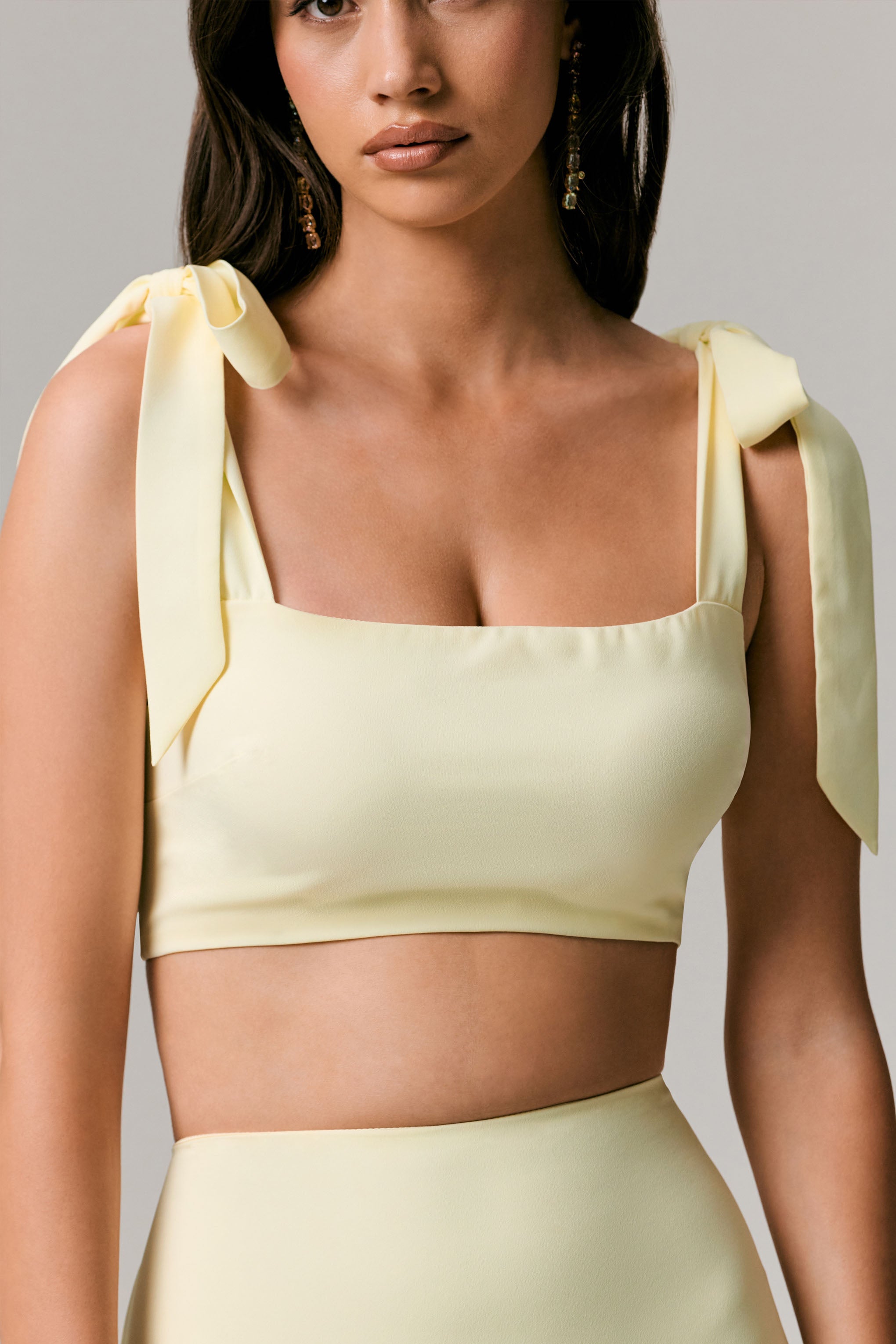 Elodie | Crop Top de Tirantes con Lazo en Limón
