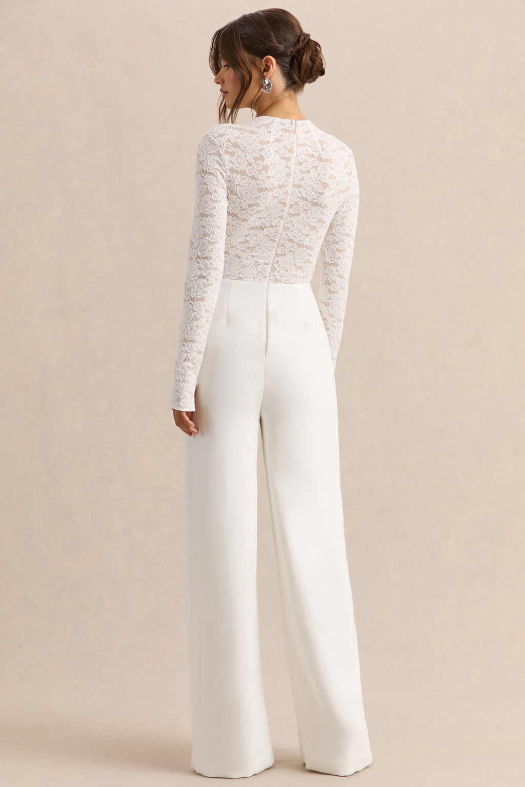 Romancea | Mono Blanco de Encaje con Cuello Alto