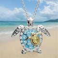 Colgante de tortuga marina en plata vintage