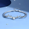 Pulsera de corazón en asta de ciervo con circón