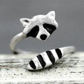 Anillo vintage de mapache en plata