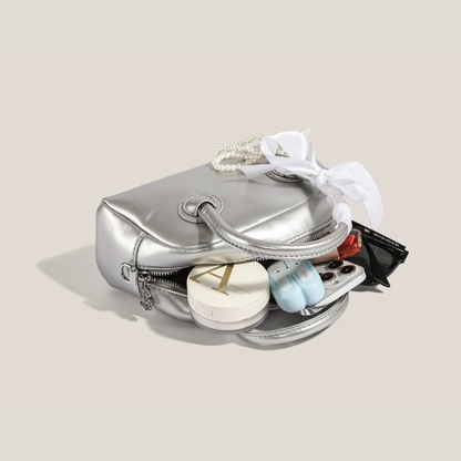 Bolso de mano metalizado Perla