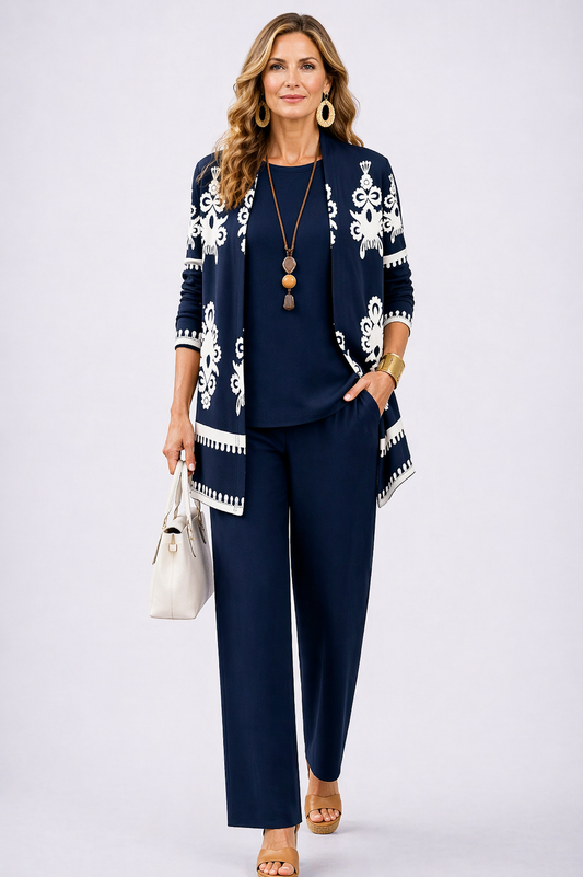 Carolina | Conjunto de mujer 3 piezas azul marino