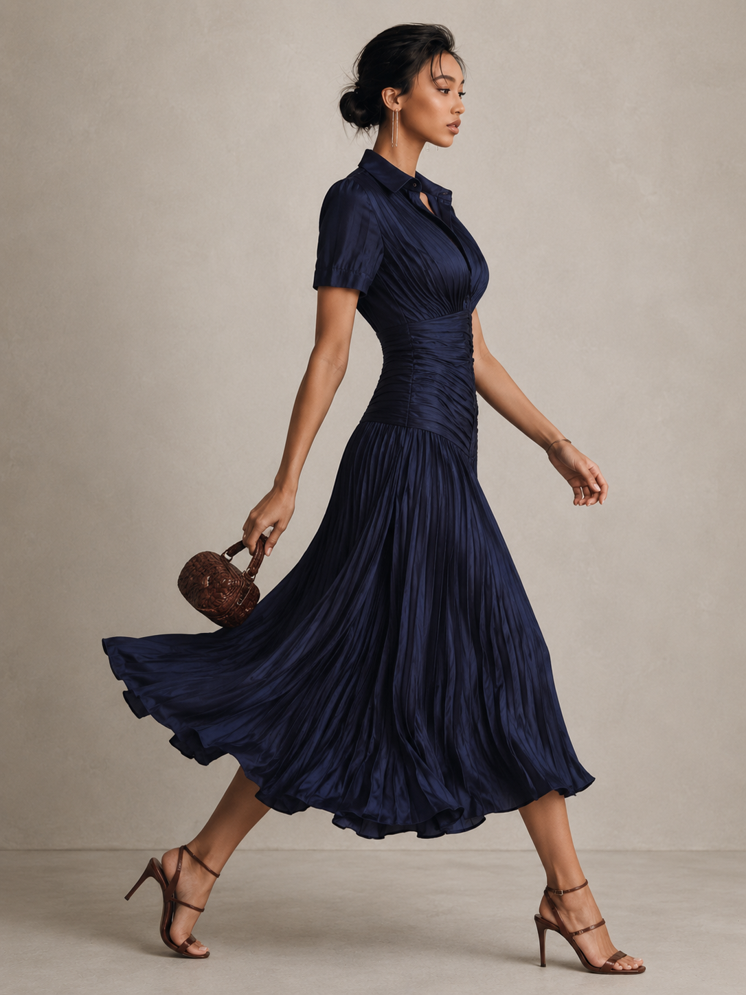 Vestido midi de satén Adriana