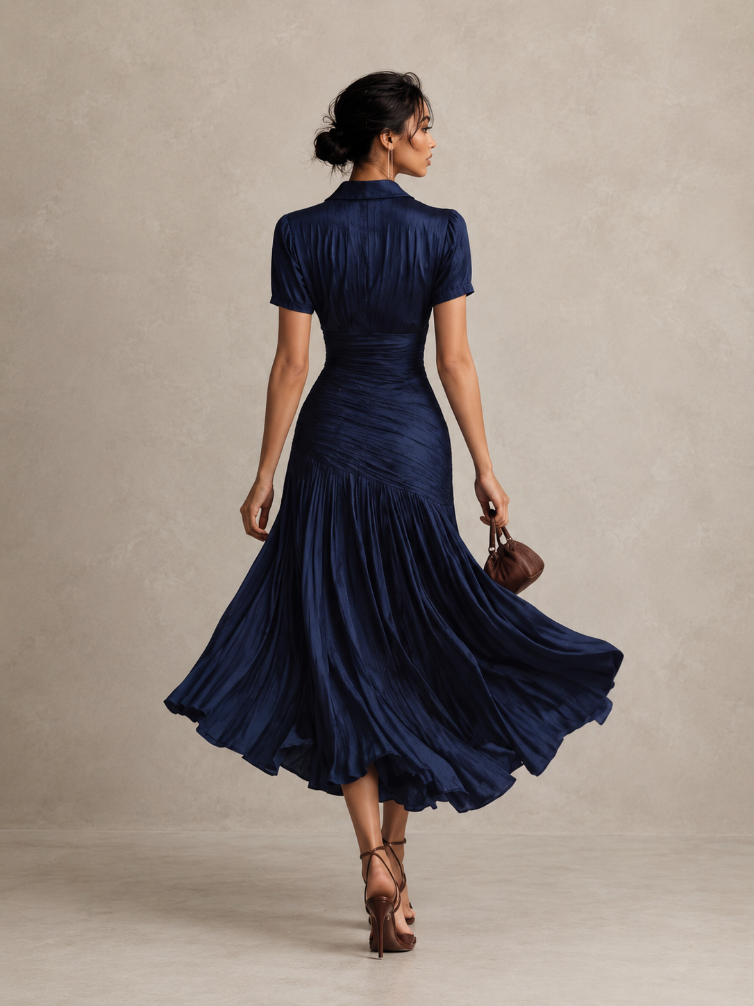 Vestido midi de satén Adriana